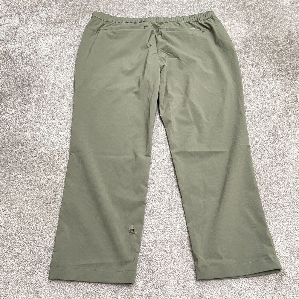 Eddie Bauer Outdoor Pull On Pants Womens XL green Elastic Waist Camping 40x28